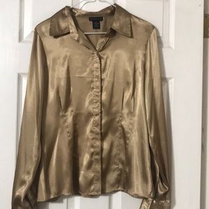 Rafaella satin blouse Sz 10 L/S button New